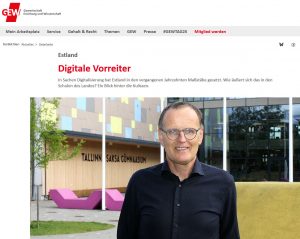 Arbeitsprobe: Artikel über das Deutsche Gymnasium in Tallinn und die Digitalisierung in Estland